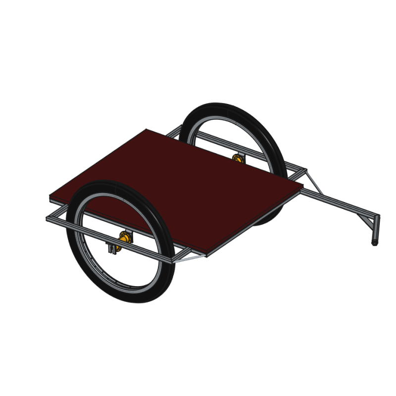 Remorque deux-roues plateau